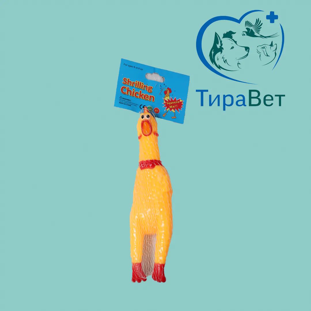 Игрушка виниловая, с пищалкой "Курица" L-16см малая