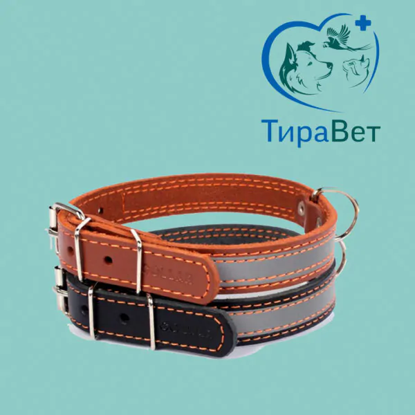 Ошейник COLLAR со светоотражающей лентой, 25мм*38-50см