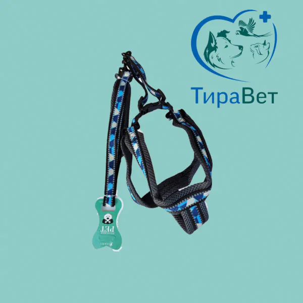 Поводок+шлейка с подложкой светоотражающий 2,5*120см №3