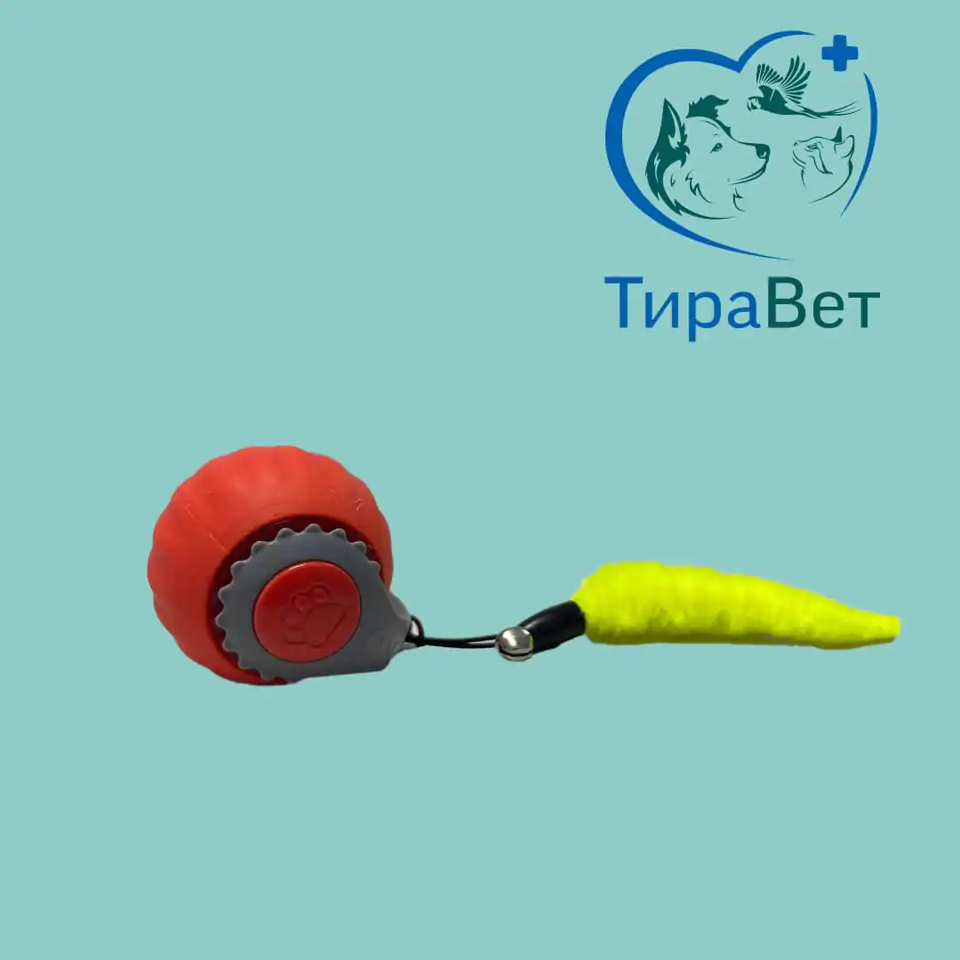 Интерактивная игрушка для кошек вращающийся мяч оранжевый