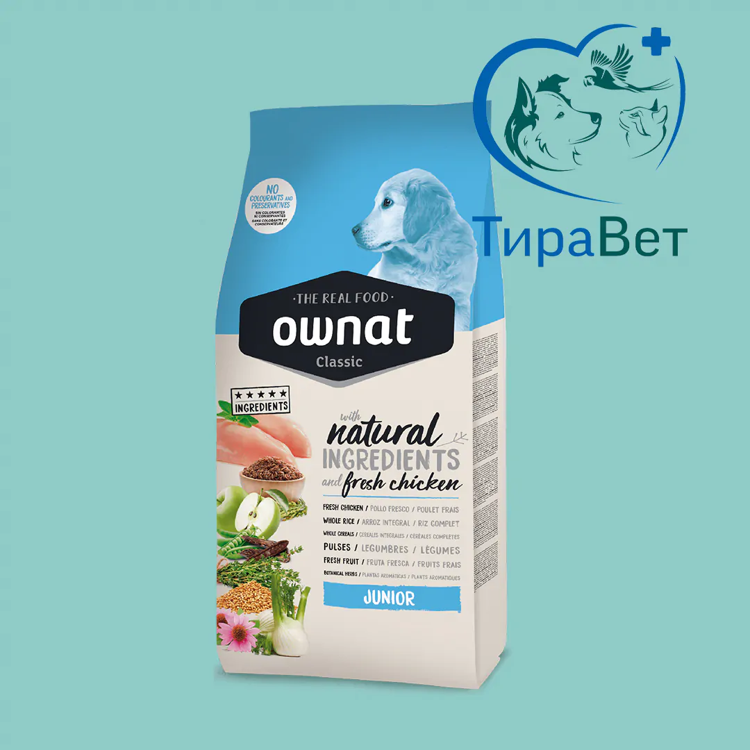 Сухой корм для щенков Ownat Classic Dog Junior с курицей 12кг