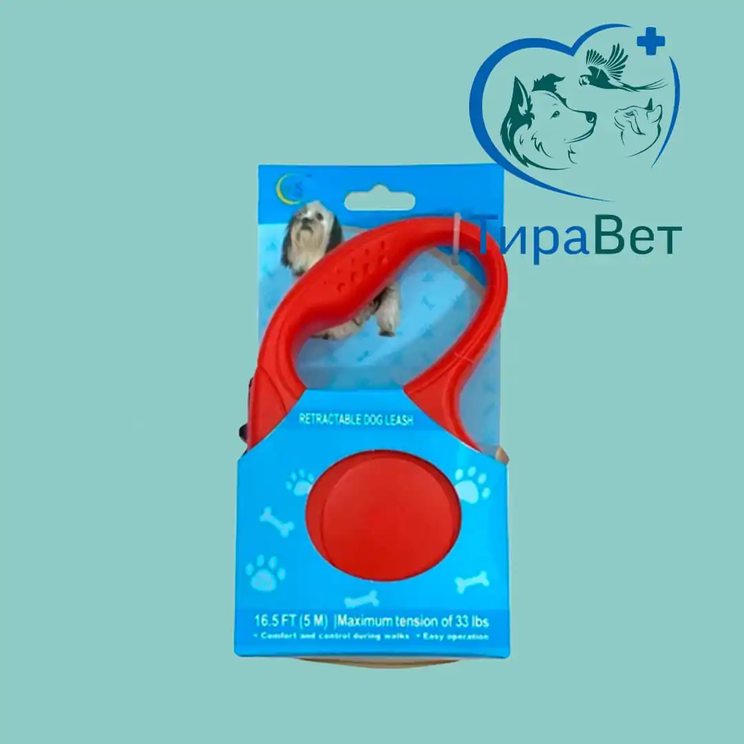 Поводок-рулетка, 5 м, три цвета