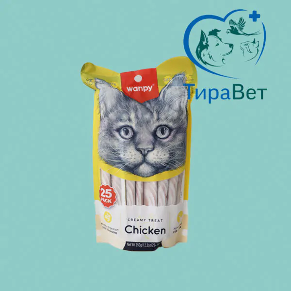 Wanpy Кремовое лакомство с курицей для кошек 14 г