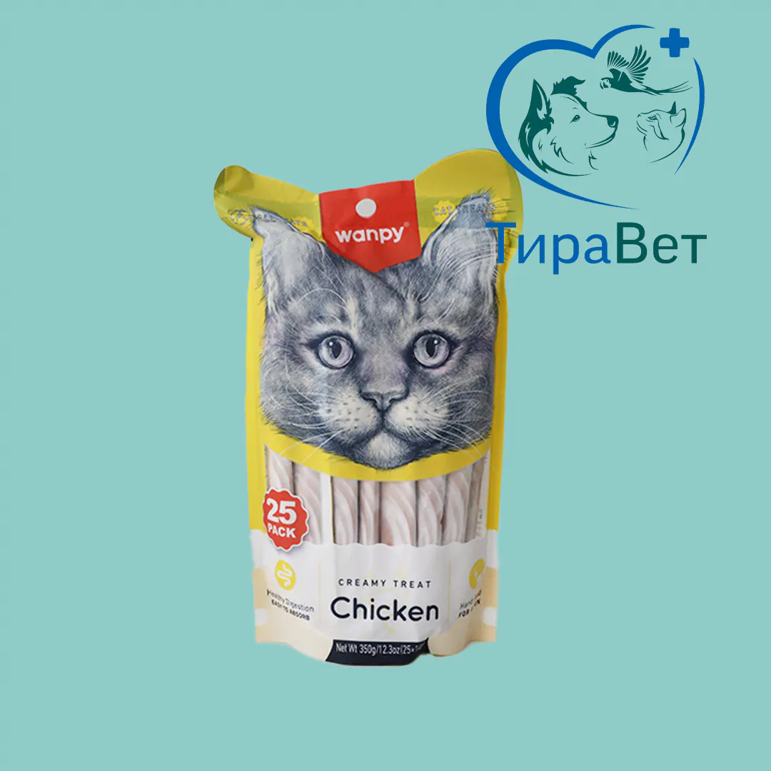 Wanpy Кремовое лакомство с курицей для кошек 14 г