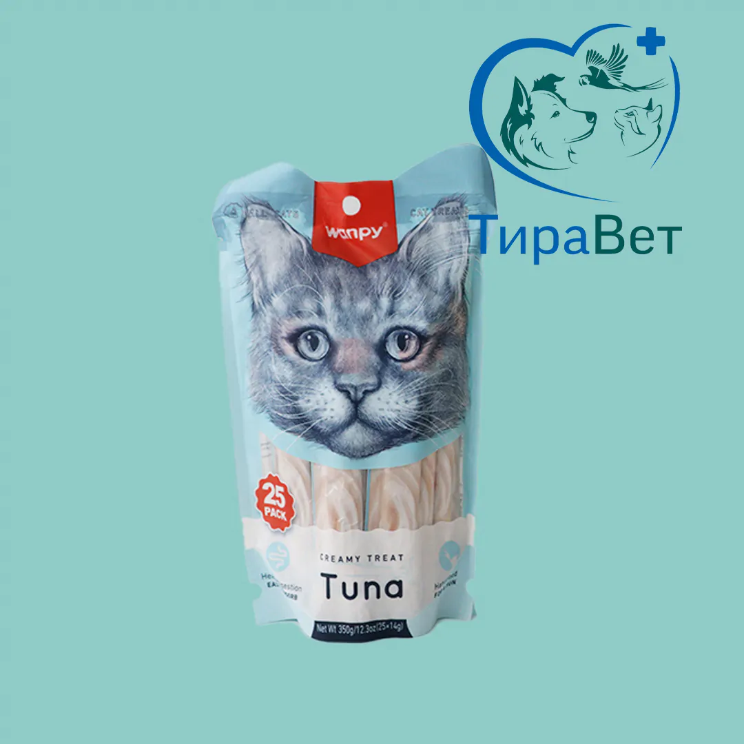 Wanpy Кремовое лакомство с тунцом для кошек 14 г