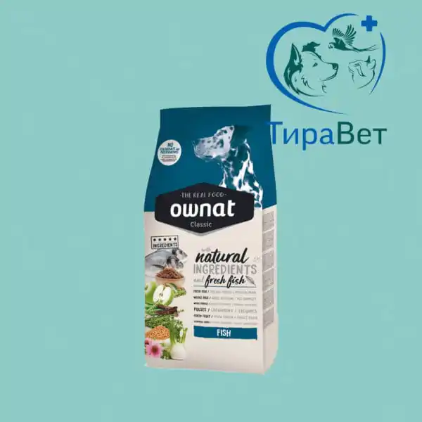 Сухой корм для собак Ownat Classic Dog Adult с рыбой 12кг